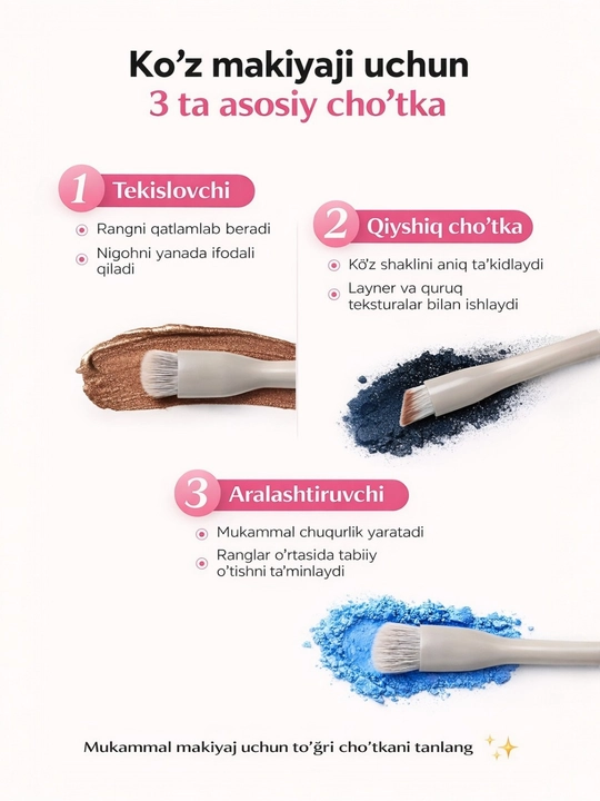 Makiyaj uchun cho'tka 4tasi 1da