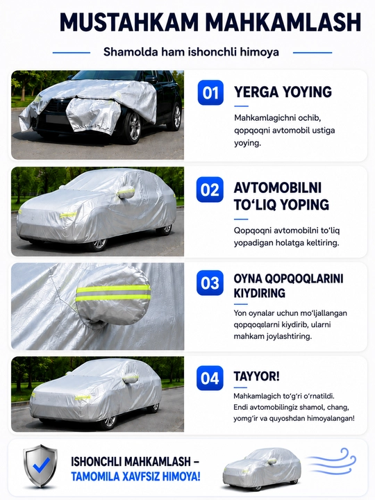 Avtomobil uchun tent, barcha mavsumiy himoya chodiri, BYD, KIA, Chevrolet, Haval uchun