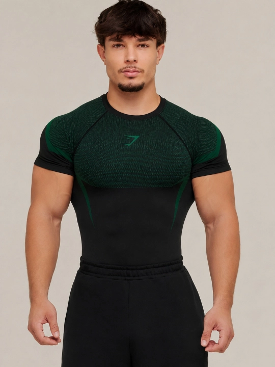 Компрессионная футболка Gym Shark, спортивная, рашгард, мужская, для фитнеса - 