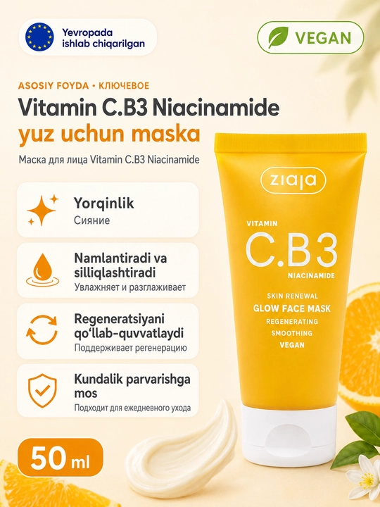 Vitamin C.B3 Niacinamide yuz uchun maska 50 ml