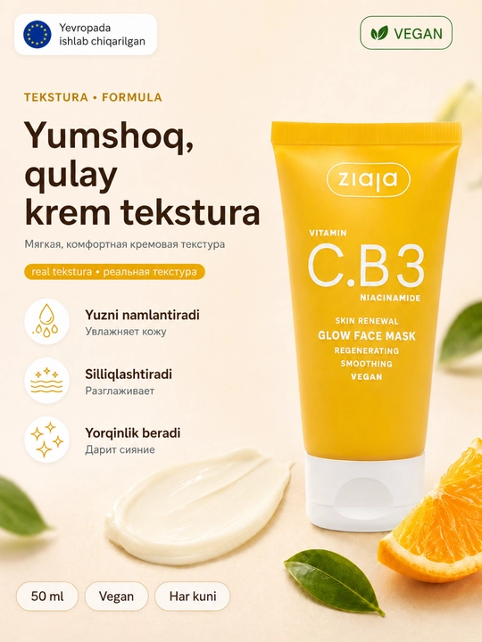 Vitamin C.B3 Niacinamide yuz uchun maska 50 ml