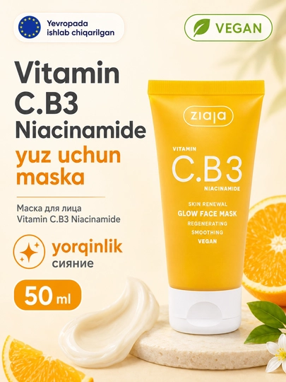 Vitamin C.B3 Niacinamide yuz uchun maska 50 ml - 