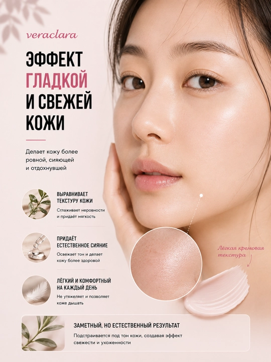 Тон-ап крем для лица Veraclara Brightening Tone-Up Cream, компактный формат, 27 г
