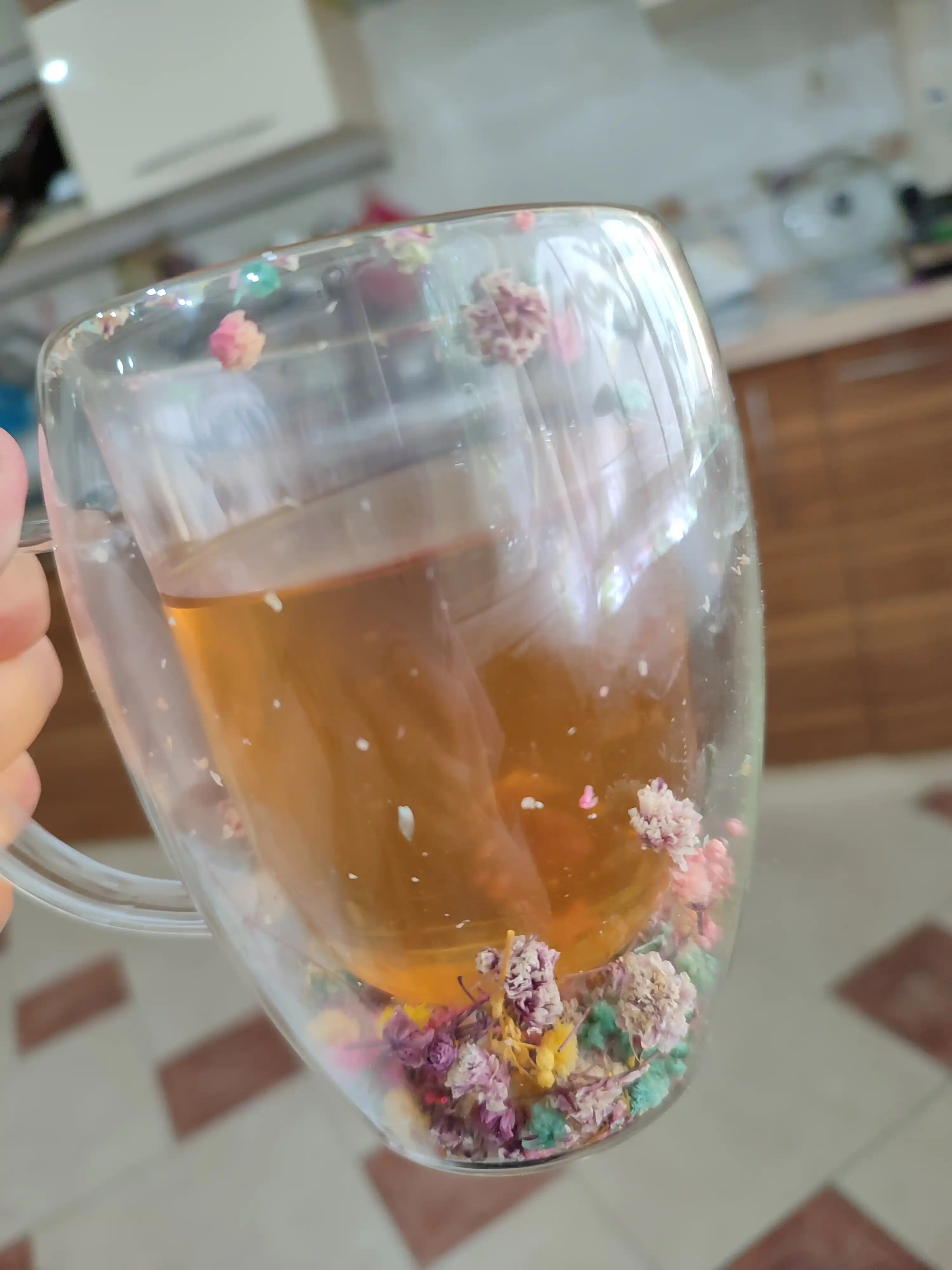 Sovg‘alik shaffof shisha krujka, ikki qavat devorli, issiqqa chidamli