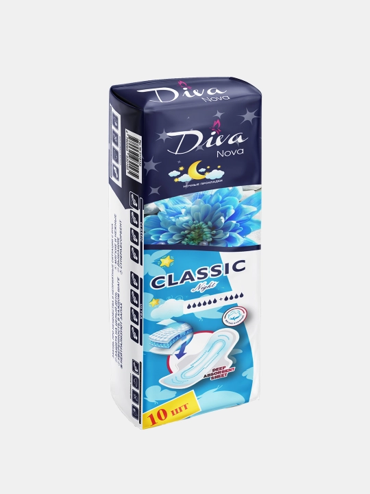 Ayollar uchun gigiyenik yostiqchalar prokladkalar, super shimuvchan, 10 dona