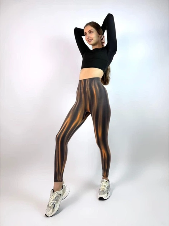 Леггинсы спортивные, лосины для фитнеса, Push-Up, Tie-dye, утягивающие, подчеркивает формы