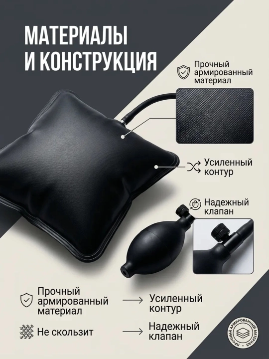 Pnevmatik montaj yostiqchasi, eshik, deraza oʻrnatish va mebel koʻtarish uchun pnevmoklin