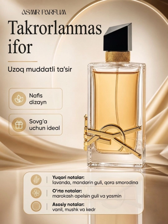 YSL Libre, ayollar va qizlar uchun atir, yozgi ayollik jozibasi, sovg'a uchun, 50 ml
