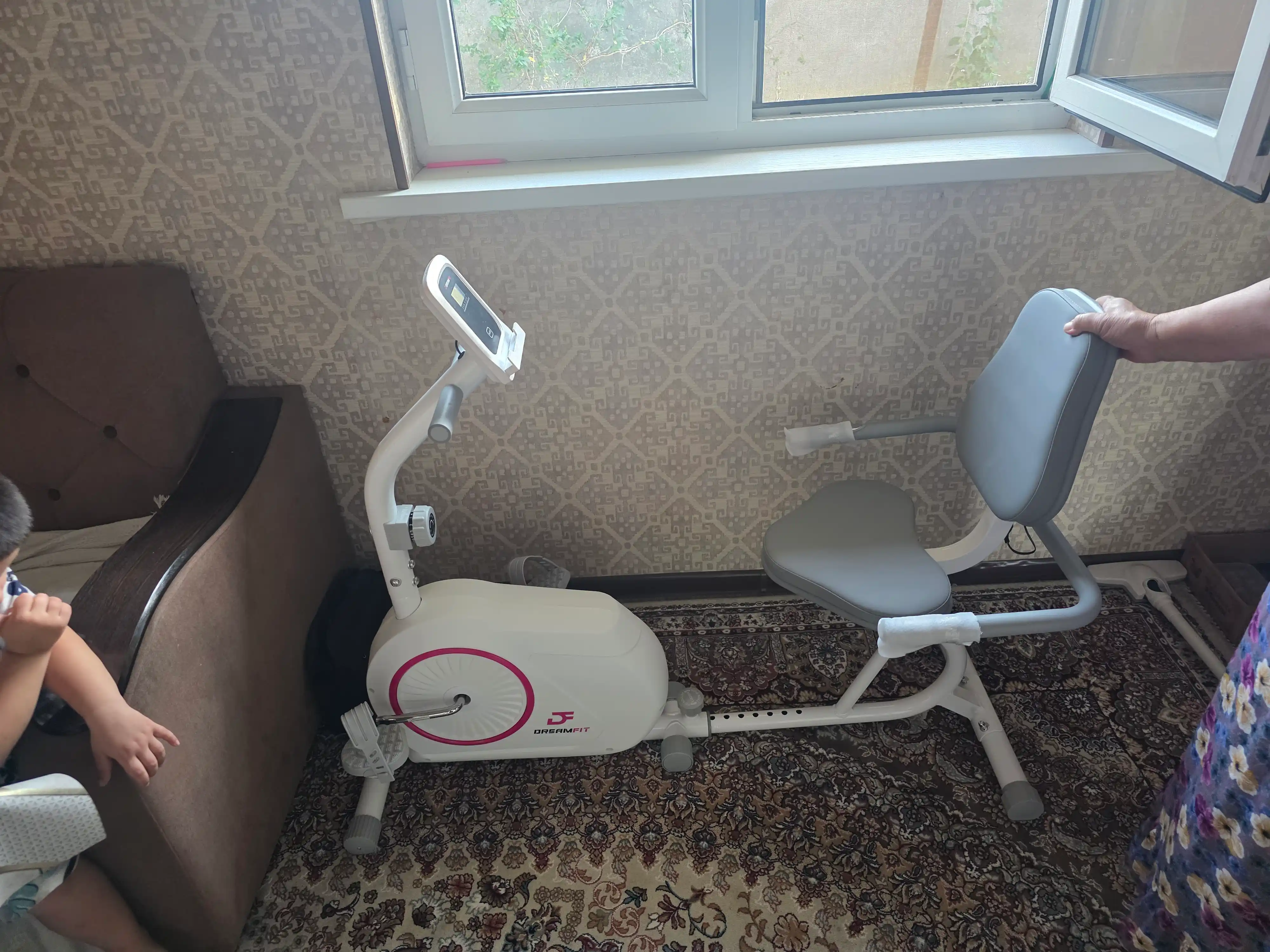 Велотренажёр Dreamfit для дома, вертикальный и горизонтальный, 8 уровней нагрузки
