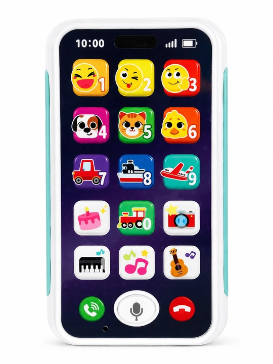 Bolalar uchun o‘yinchoq telefon, ovozli va tugmali o‘rgatuvchi model - 