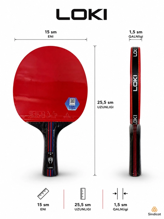 Professional stol tennis raketkasi LOKI – kuchli aylanish, qulay tutqich, ping pong
