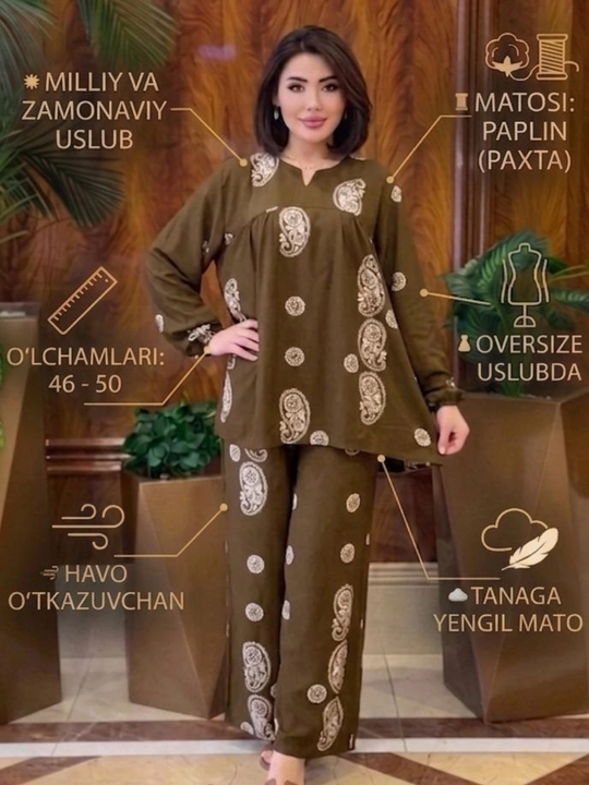 Dvoykalar ayollar uchun ,kostyum va shim, paplin, oversize ayollar kiyimlari dvoyka 46-50