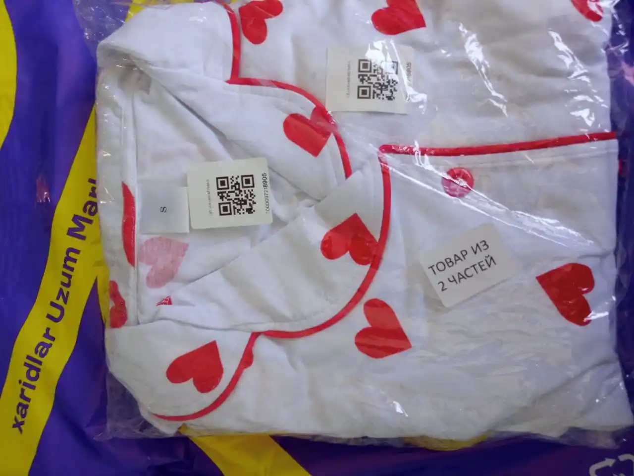 Ayollar uchun pijama to‘plami UzLook, paxtali, uzun yengli  S-2XL