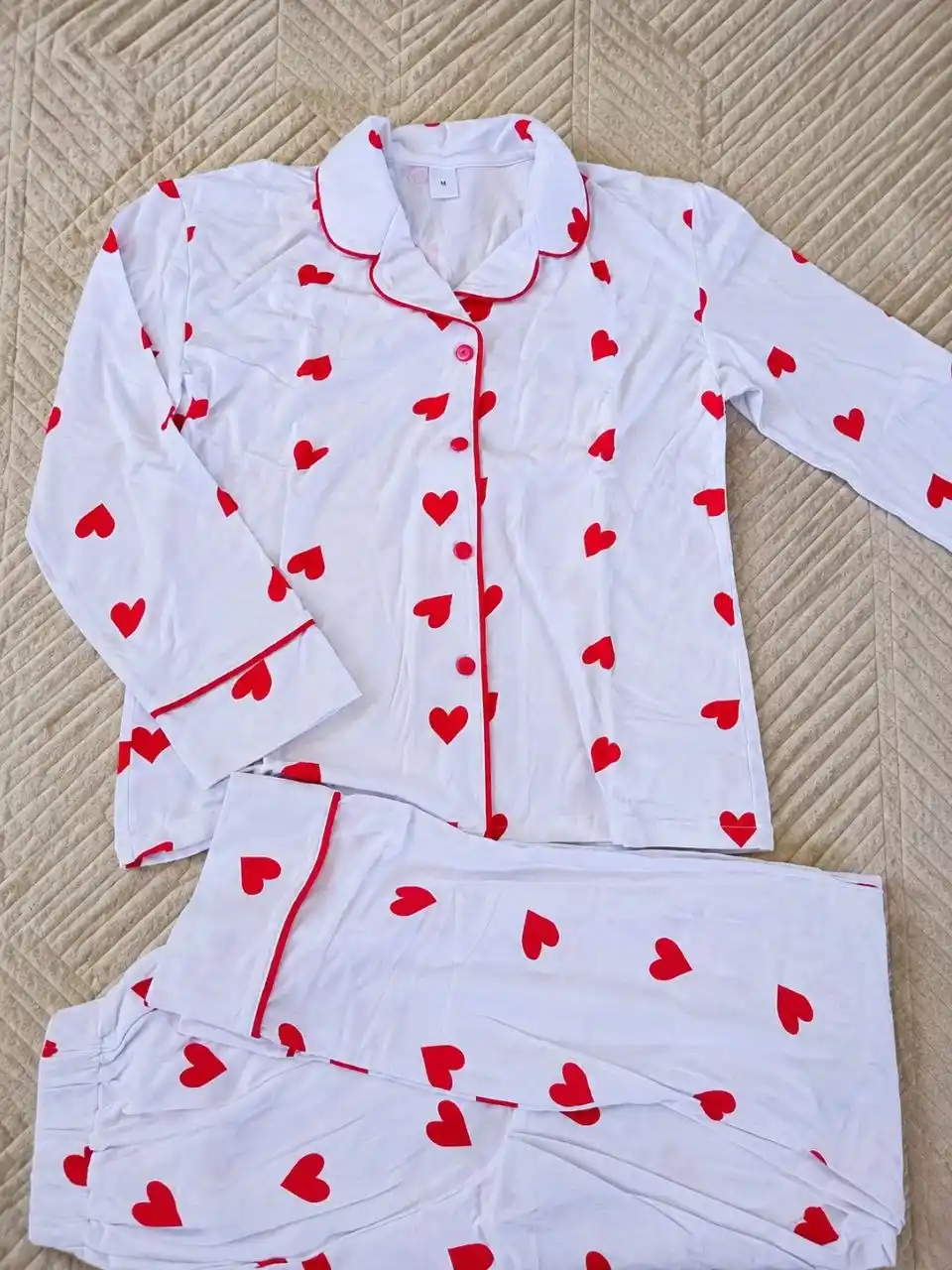 Ayollar uchun pijama to‘plami UzLook, paxtali, uzun yengli  S-2XL