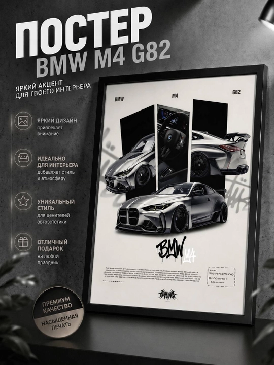 Постер BMW M4 — стильный акцент для современного интерьера - 