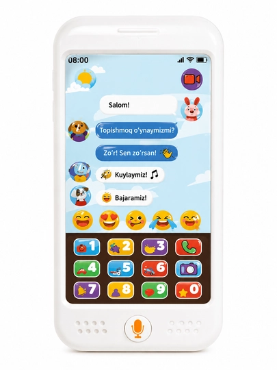 Bolalar uchun ko‘p funksiyali o‘yinchoq telefon, ovozli va o‘rgatuvchi model - 
