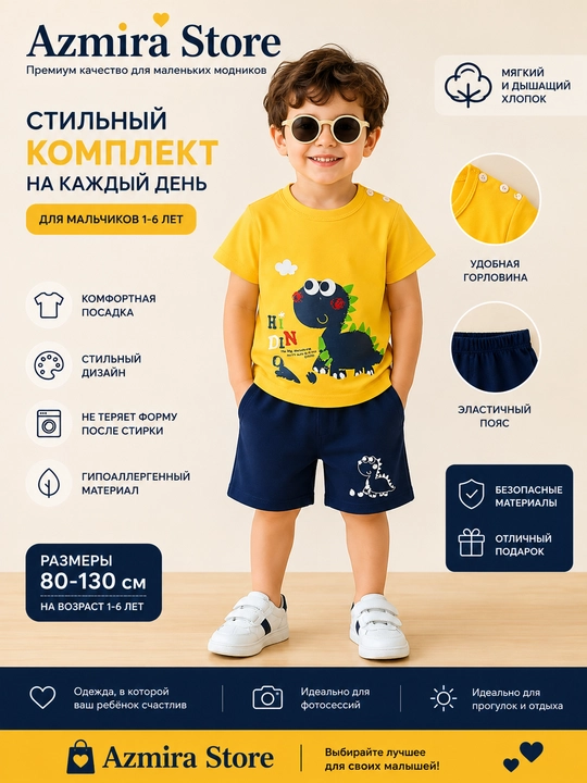 O‘g‘il bolalar uchun "Dinozavr" komplekti — Azmira Store - 