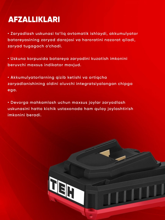 Зарядное устройство TEH LBC01, зарядка, портативное, USB, 20В