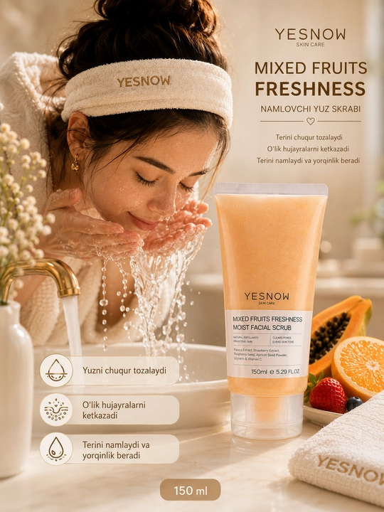 YESNOW Mixed Fruits Freshness Moist Facial Scrub, 150 ml