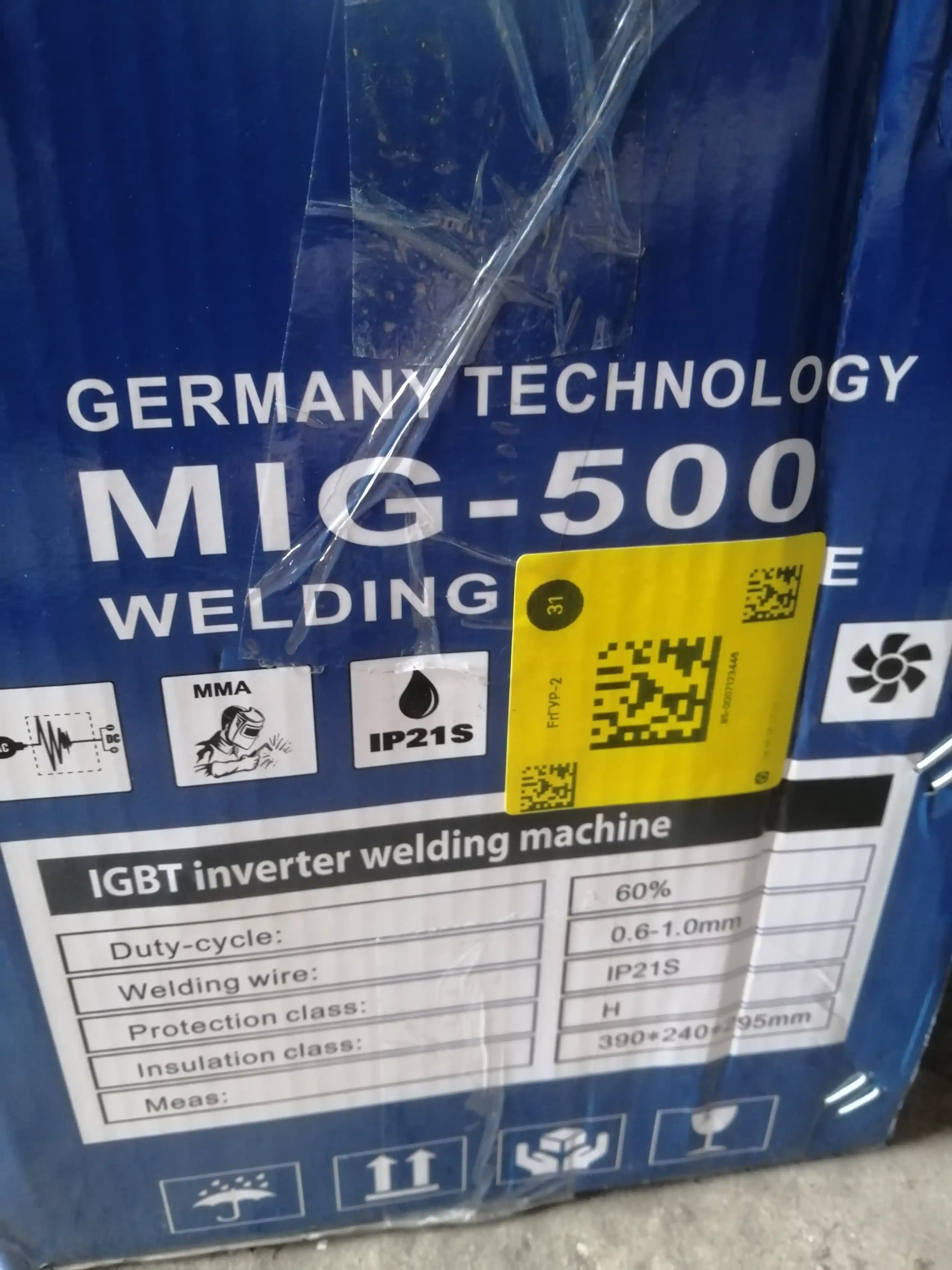 Payvandlash mashinasi, yarim avtomatik, gazsiz, MIG-500, invertor