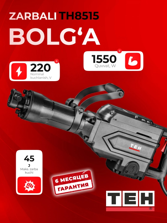 Professional buzuvchi bolg'a TEH TH8515, 1450 Vt, 45 J