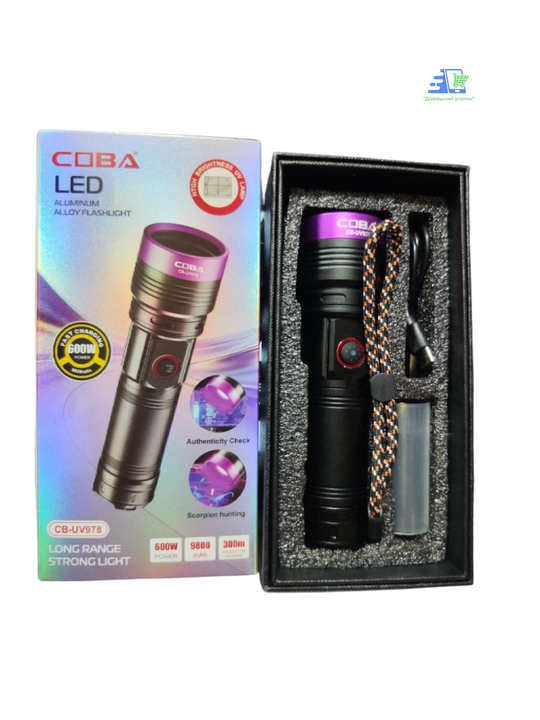 COBA CB-UV978 ultrabinafsha fonar 365nm 10W USB Type-C akkumulyatorli