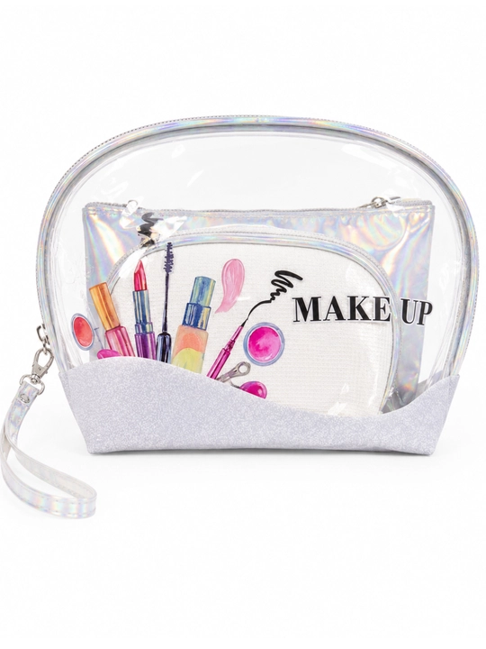 Ayollar uchun kosmetika sumkasi to‘plami (3 dona) – zamonaviy va qulay make up organizer
