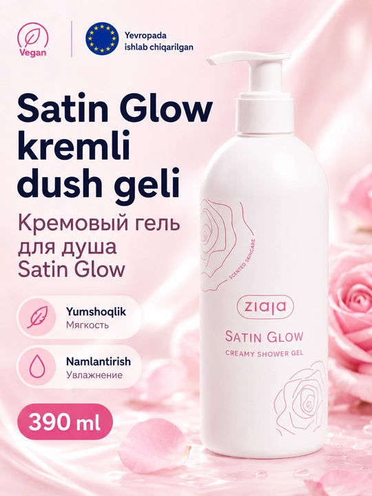 Satin Glow kremli dush geli, 390 ml  - 