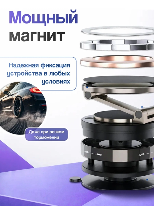 Магнитный держатель для телефона в машину 360