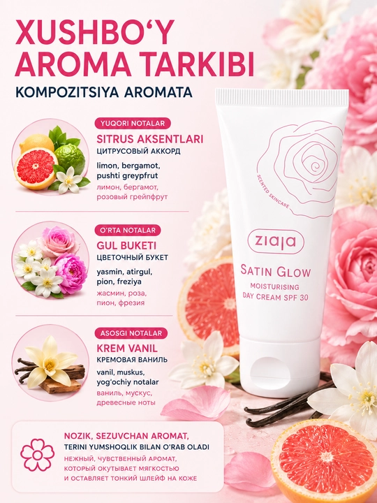 Satin Glow namlovchi kunduzgi krem SPF 30 50 ml — 50 ml