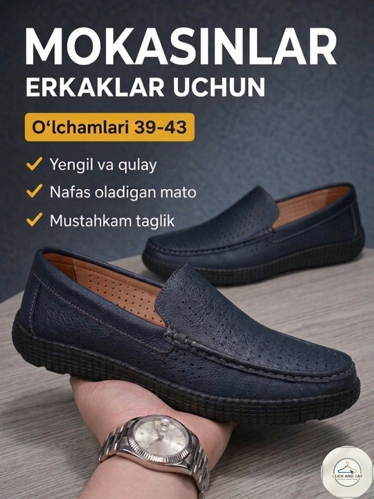 Erkaklar uchun yengil va qulay mokasinlar