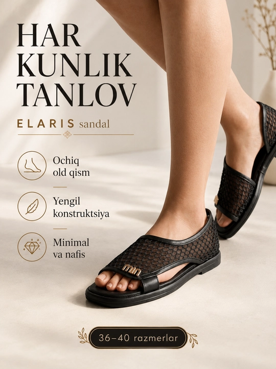 Qizlar va ayollar uchun bosonojkalar, bahor-yoz-kuz, 36-40, zamonaviy, qulay, ELARIS