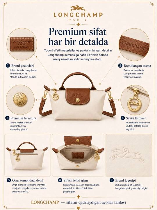 Сумка Longchamp Paris, брендовая сумка, сумка для девочек и женщин