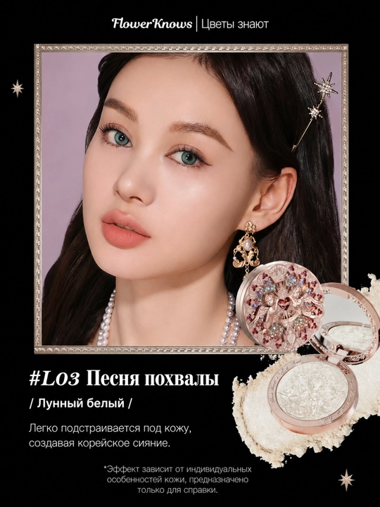 Flower Knows Серия Little Angel Рельефный Хайлайтер — Естественное Сияние и Объём