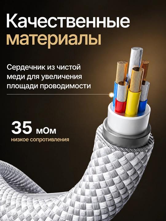 USB Type-C – Type-C kabel, 60W, 6A, tezkor zaryadlash va ma'lumot uzatish uchun, 1 m