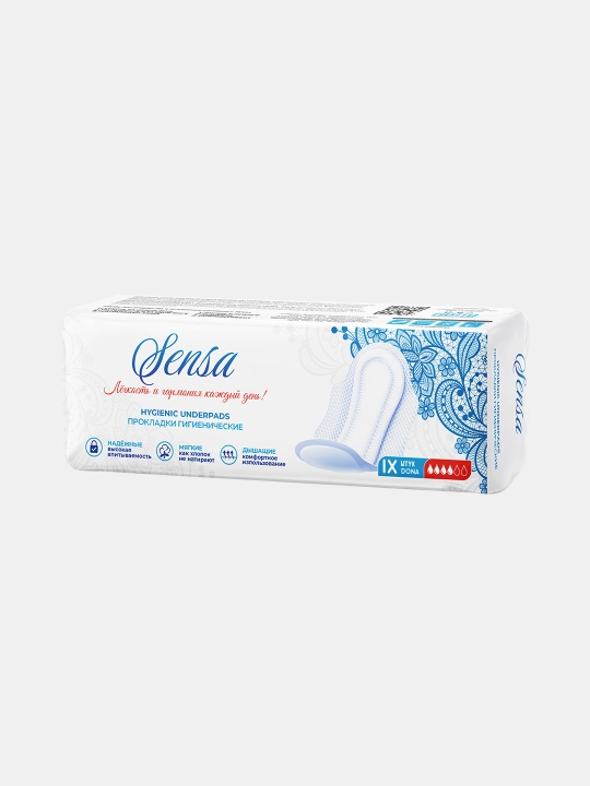 Ayollar uchun gigiyenik yostiqchalar  prokladkalar to'plami, qanotchali, 10 dona