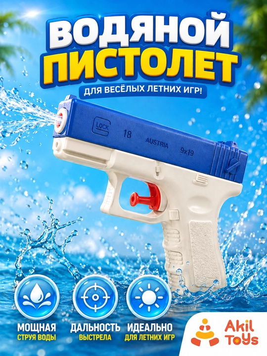 Водяной пистолет для детей, Akil Toys - 