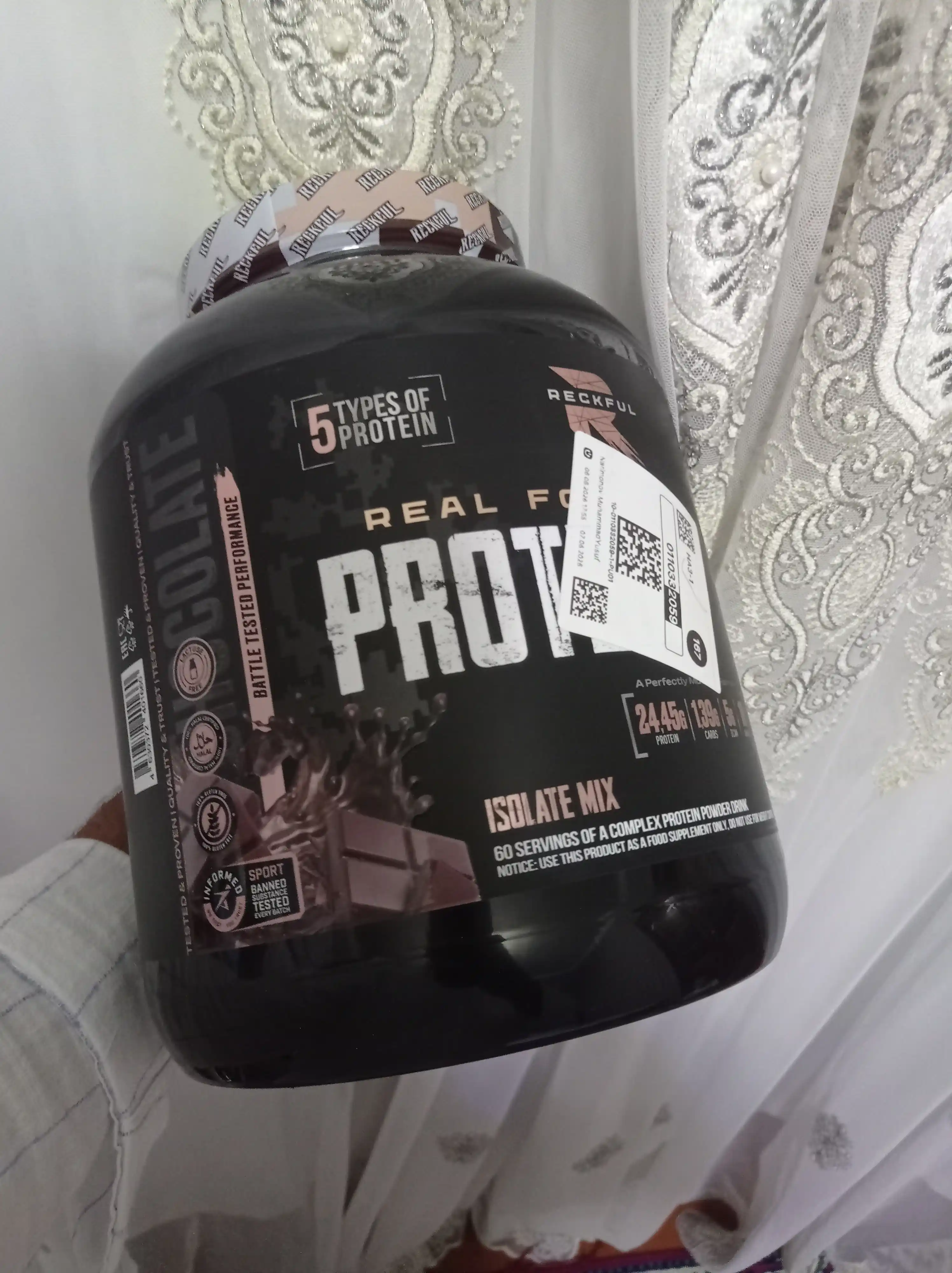 Reckful Real food Protein complex 1.8kg isolate 100%, копмлекс