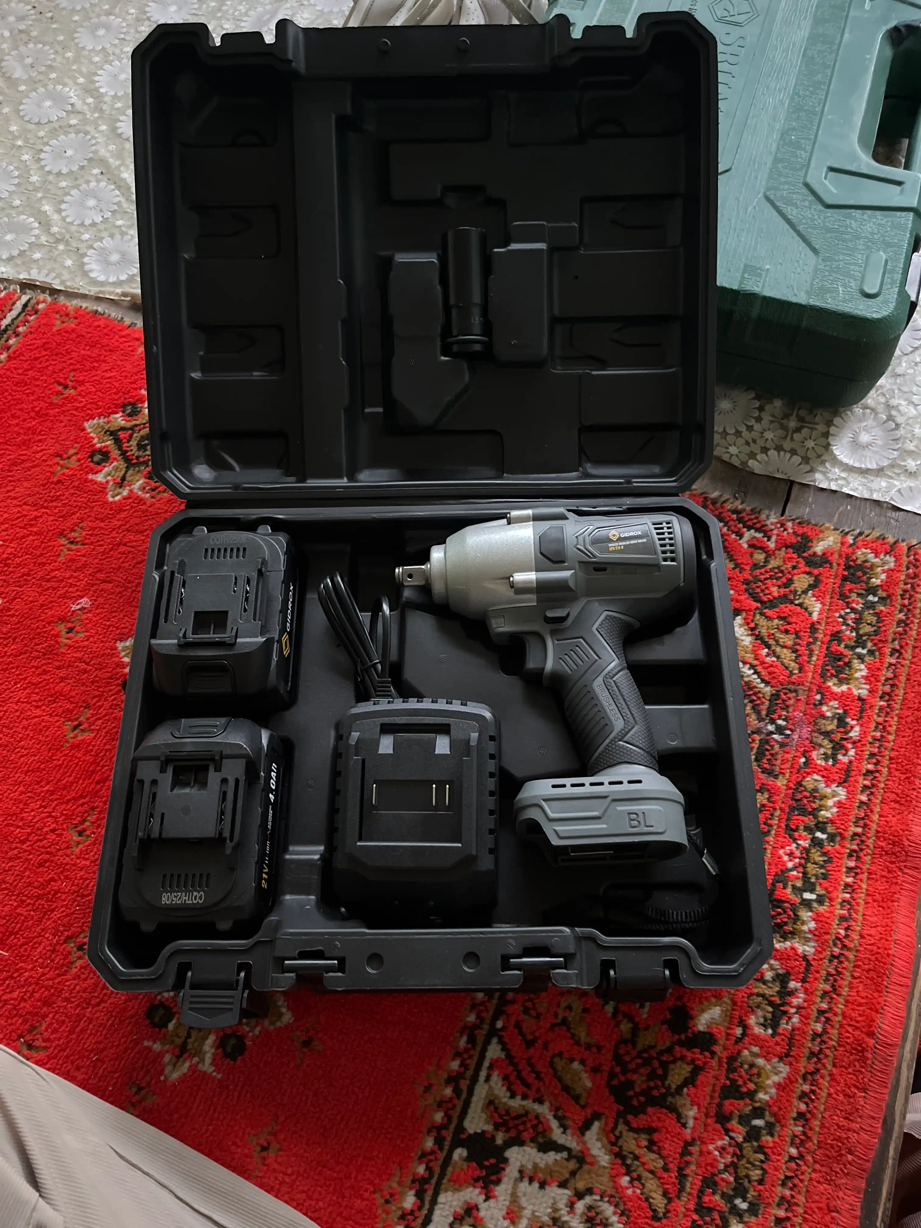 Гайковерт ударный, профессиональный гайковёрт GIDROX GPD-21V-D 600 N.M