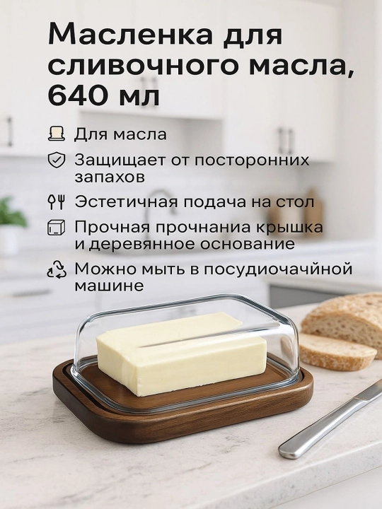 Масленица для сливочного масла, 640 мл - 