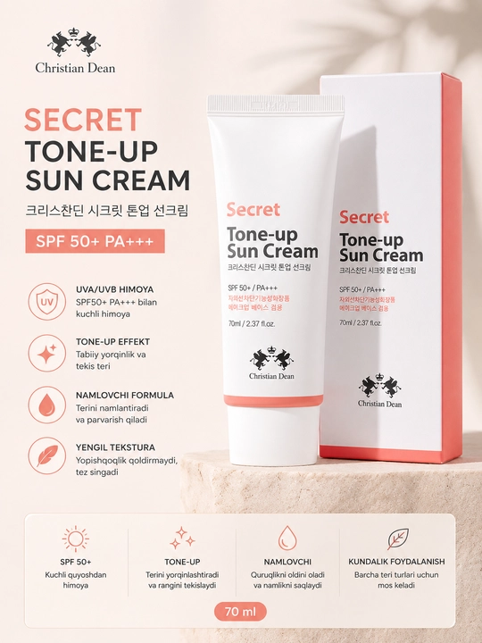 Christian Dean himoya va tone-up effektli quyosh kremi 70 ml - 