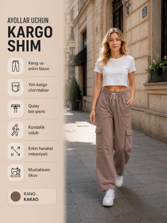 Ayollar kargo shimlari, ayollar uchun sport shimlar, bahor uchun kargo shimlar ayollar ga - 