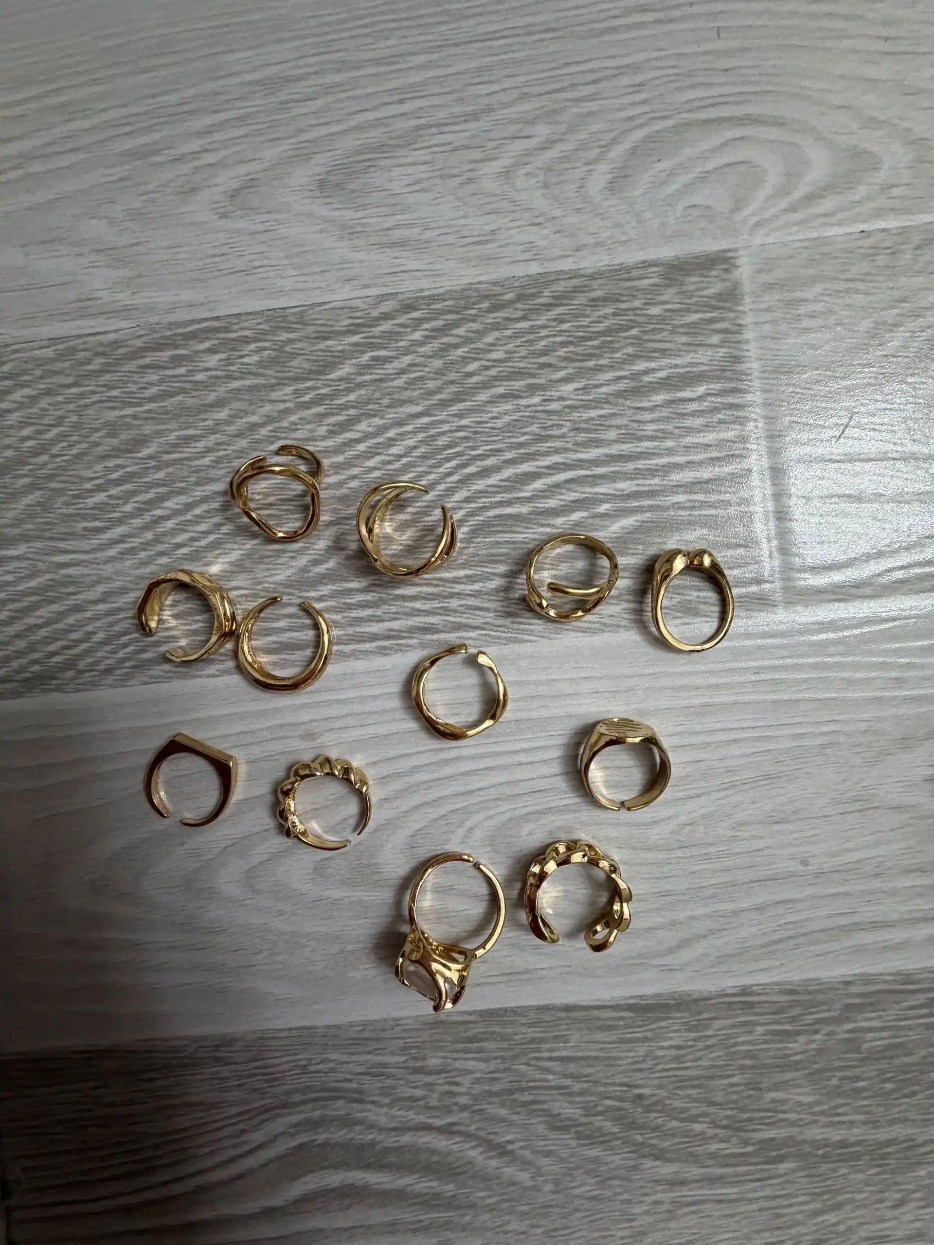 12 dona ayollar uzuklari kolleksiyasi, oltin, kumushrang, qizlar uchun zamonaviy aksessuarlar, zamonaviy