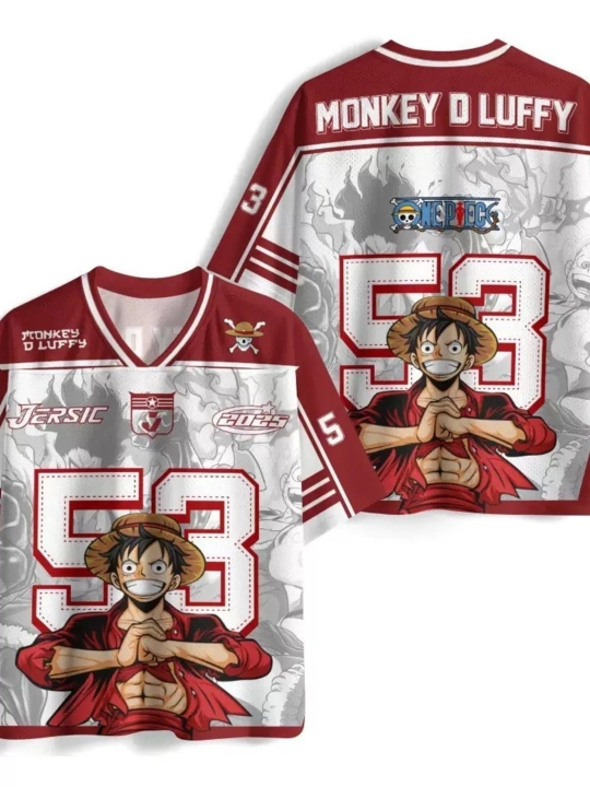 One Piece Monkey D. Luffy №53 unisex anime futbolkasi