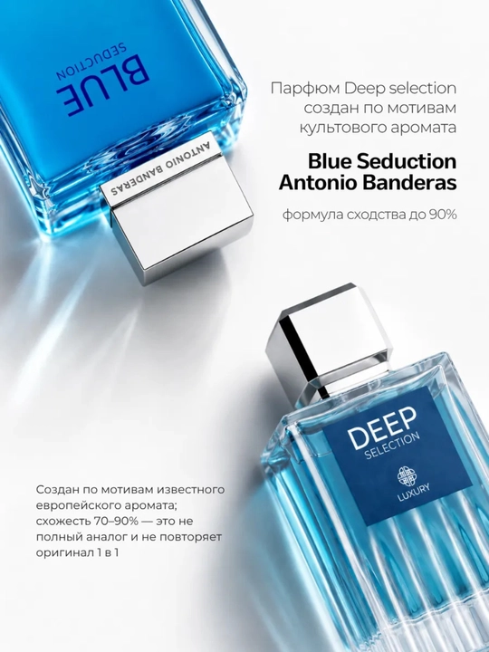 Мужской парфюм Luxury Perfumes Deep Selection, По мотивам Blue Seduction Antonio Banderas