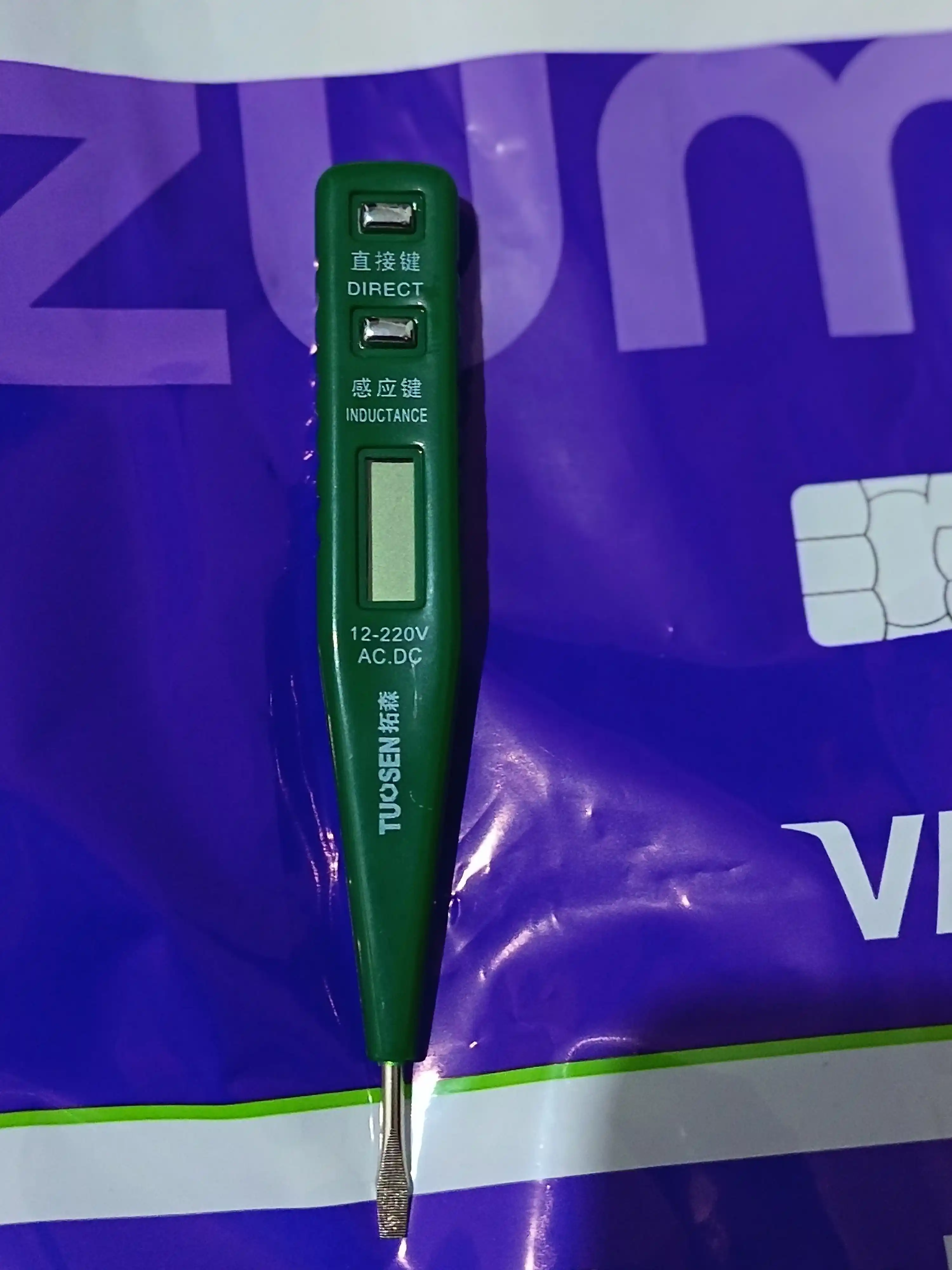Raqamli kuchlanish testeri TUOSEN 12-220V AC/DC displeyli