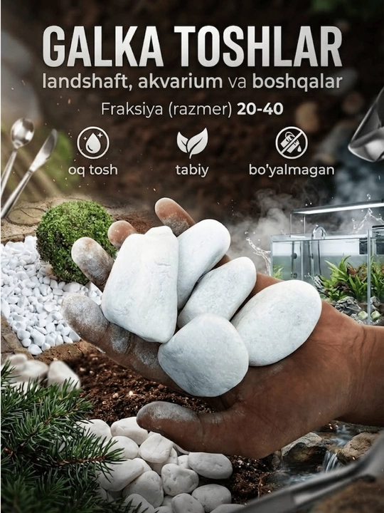 Galka toshlar Fraksiya 20-40, dekor, landshaft, akvarium - 