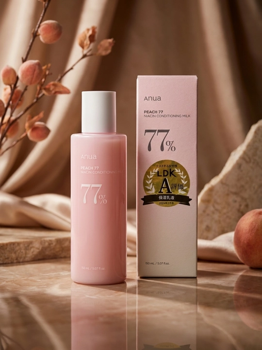 Anua Peach 77 Niacin Conditioning Milk - увлажняющая эмульсия лица с ниацинамидом, 150 мл