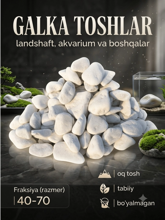Galka toshlar Fraksiya 40-70, dekor, landshaft, akvarium - 