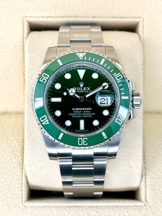 Erkaklar uchun Rolex Submariner qo‘l soati, sapfir shisha va metall bilaguzuk bilan